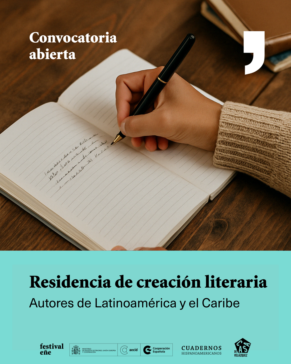 AECID, Festival Eñe y Casa Velázquez lanzan la tercera convocatoria de residencia de creación literaria